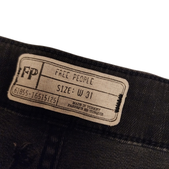 Free People High Rise Dark Jeans with Lace-Up Front - Picture 6 of 7